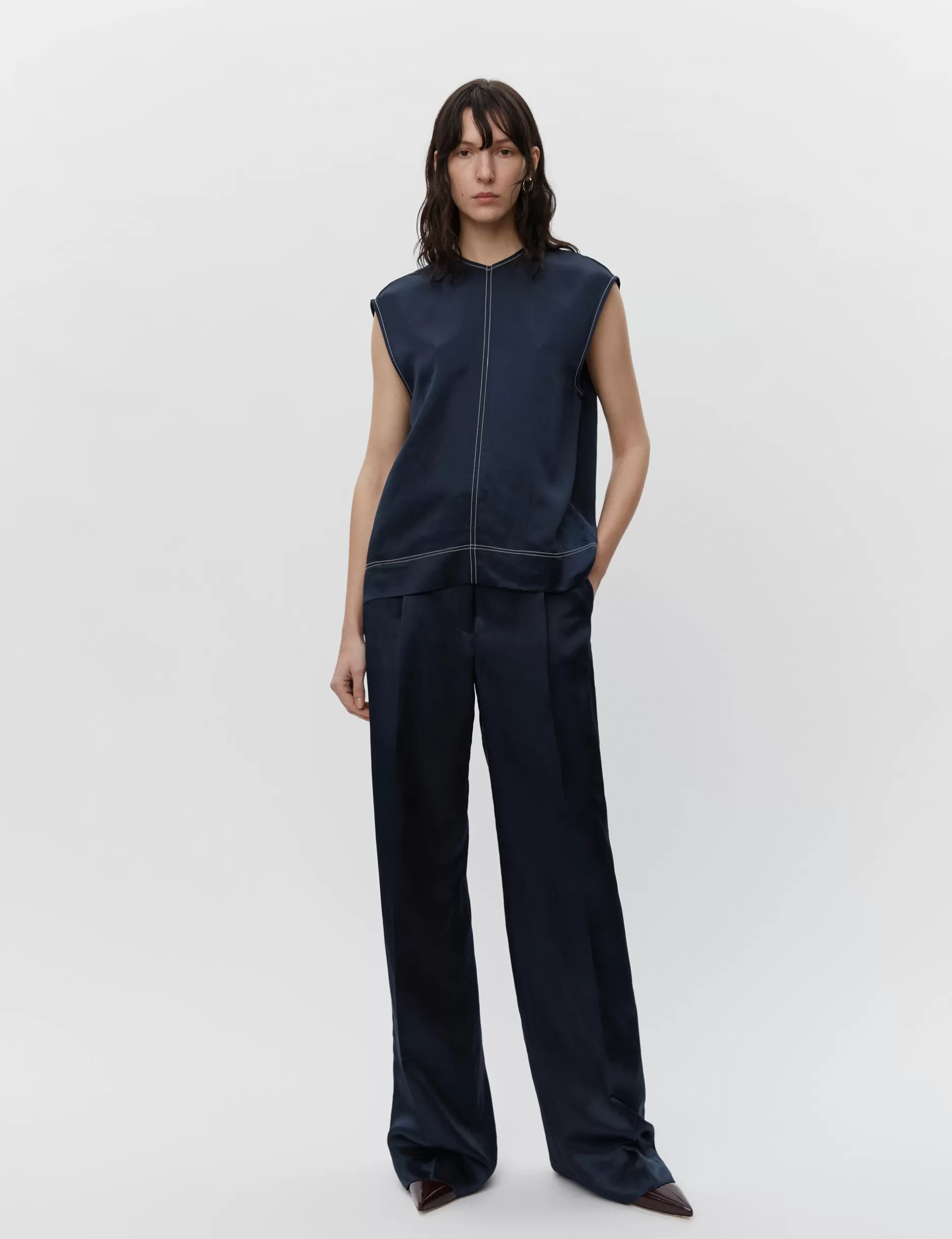 DAY Birger et Mikkelsen T-shirts & Toppe*Billie - High Shine Blend RD - Dark Sapphire